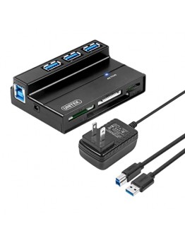 Unitek Flash Memory Card Reader, 3-Port USB 3.0 USB Hub SD MS CF TF M2 Card Reader Combo