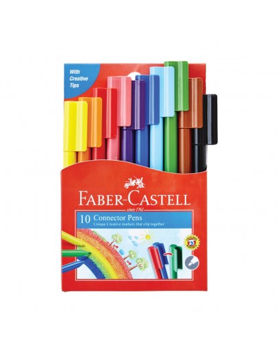 طقم أقلام فلوماستر 10 ألوان للرسم والتلوين من فايبر كاستل - 9104