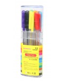 12 لون أقلام جل لماع بالوان متعددة متاليك مع علبة بلاستيكية - 0562