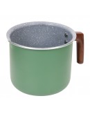 وعاء تحضير الصلصة بحجم 14x12.50cm بلون أخضر بمقبض بلاستيكي خشبي مع طبقة غير قابلة للإلتصاق - 4683
