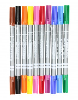 قلم تلوين ذو ريشتين بـ 3 خطوط صناعة إيطالية - 6465